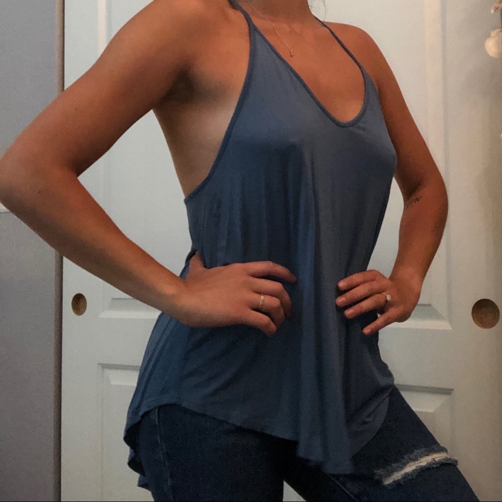 Pale Blue Spaghetti Strap Tank Top
